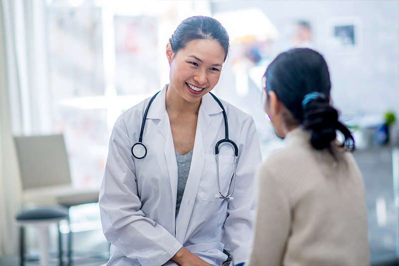Doctor with patient